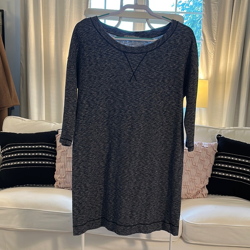 GAP Factory Blue Casual 3/4 Sleeve Crew Neck Sweater Dress